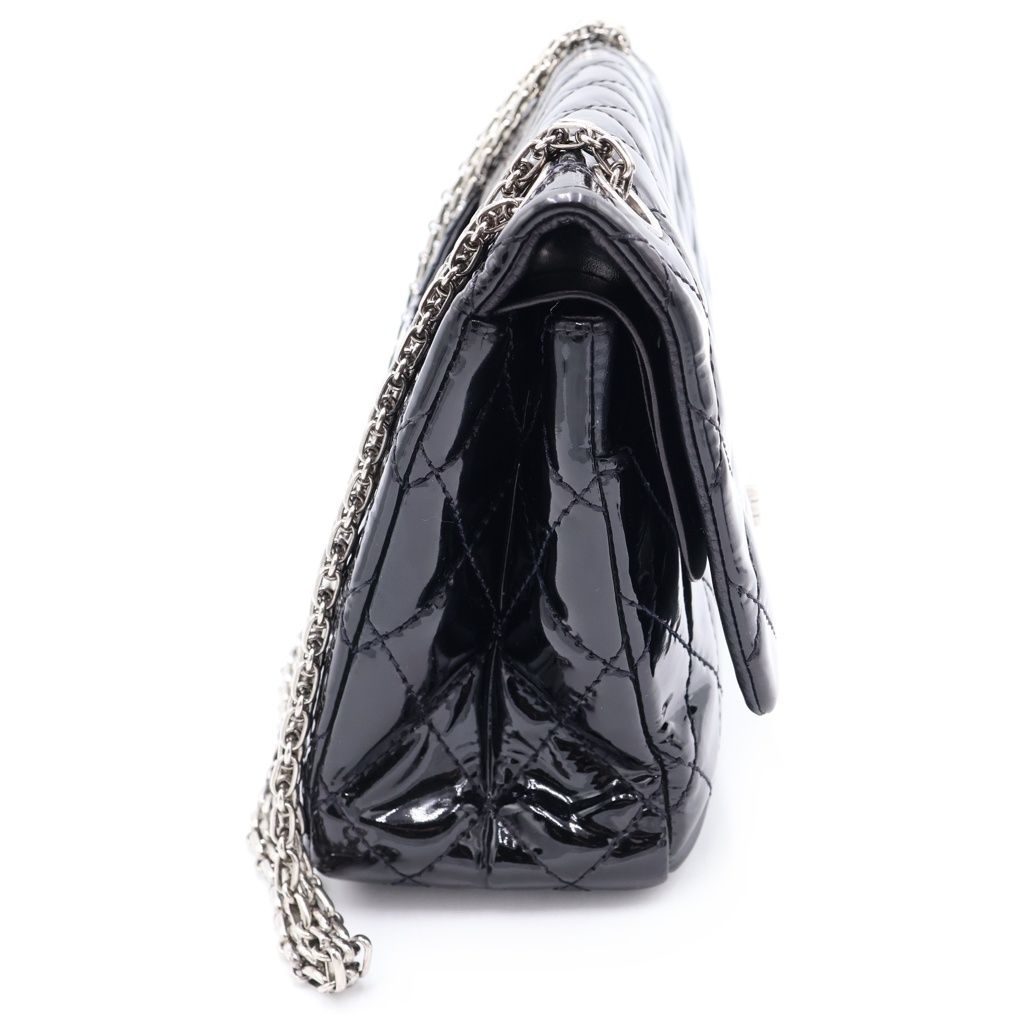 Chanel Quilted 2.55 Patent Leather Shoulder Back Black Handbag — view 3