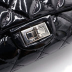 Chanel Quilted 2.55 Patent Leather Shoulder Back Black Handbag — view 7