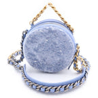 Chanel 19 Spangle Round Chain Shoulder Back Lightblue Stand — view 2