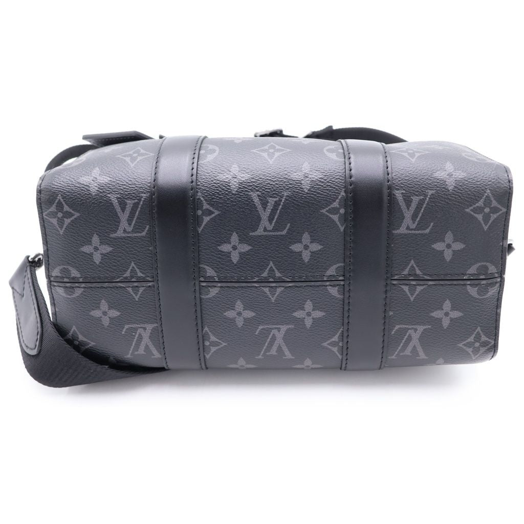 Louis Vuitton Monogram Eclipse City Keepall 2-Way Shoulder Bag Black Leather — view 4