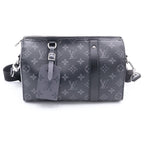 Louis Vuitton Monogram Eclipse City Keepall 2-Way Shoulder Bag Black Leather