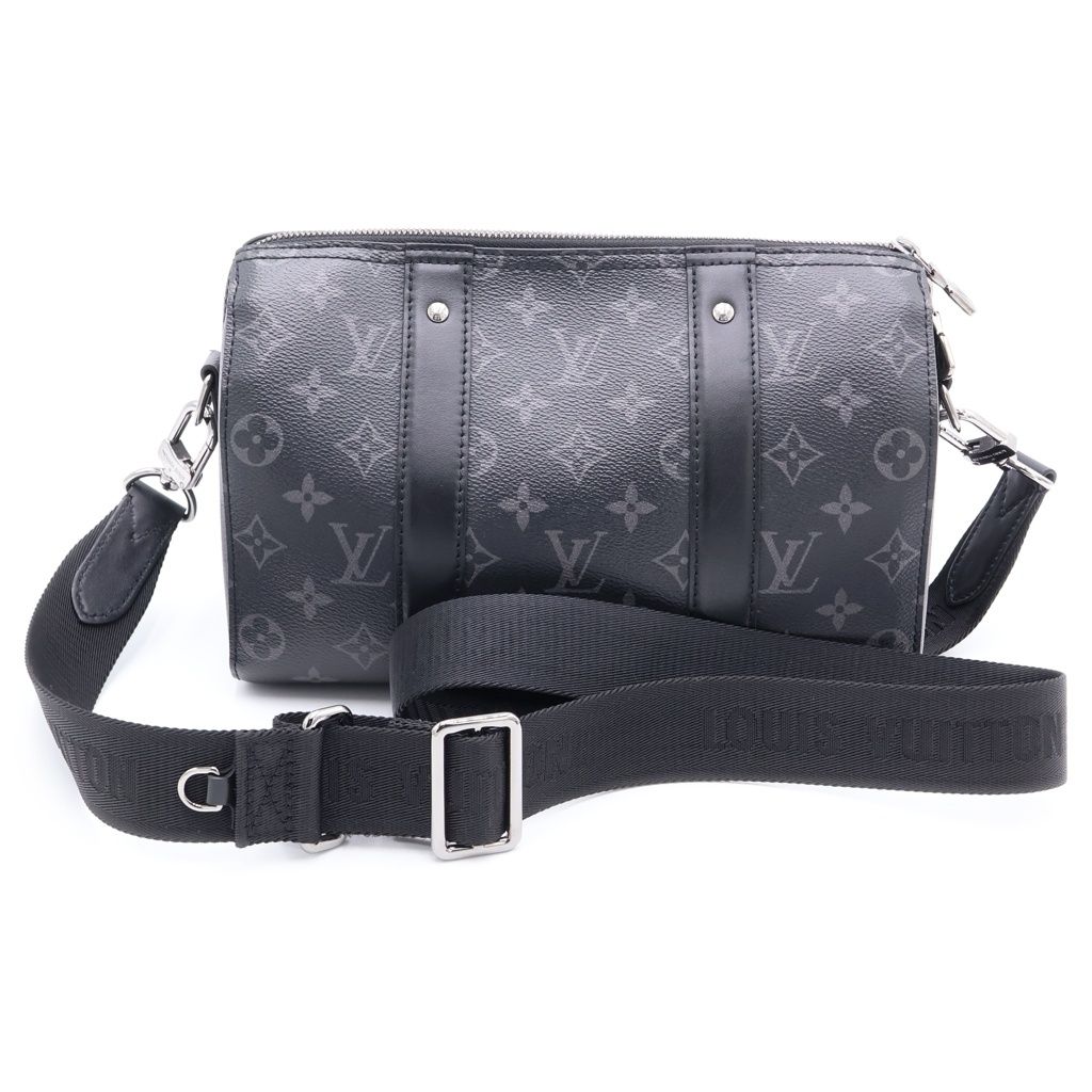 Louis Vuitton Monogram Eclipse City Keepall 2-Way Shoulder Bag Black Leather — view 2