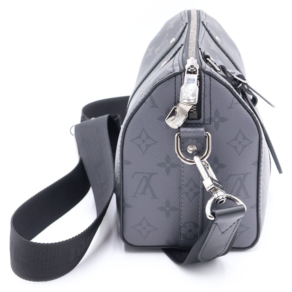 Louis Vuitton Monogram Eclipse City Keepall 2-Way Shoulder Bag Black Leather — view 3