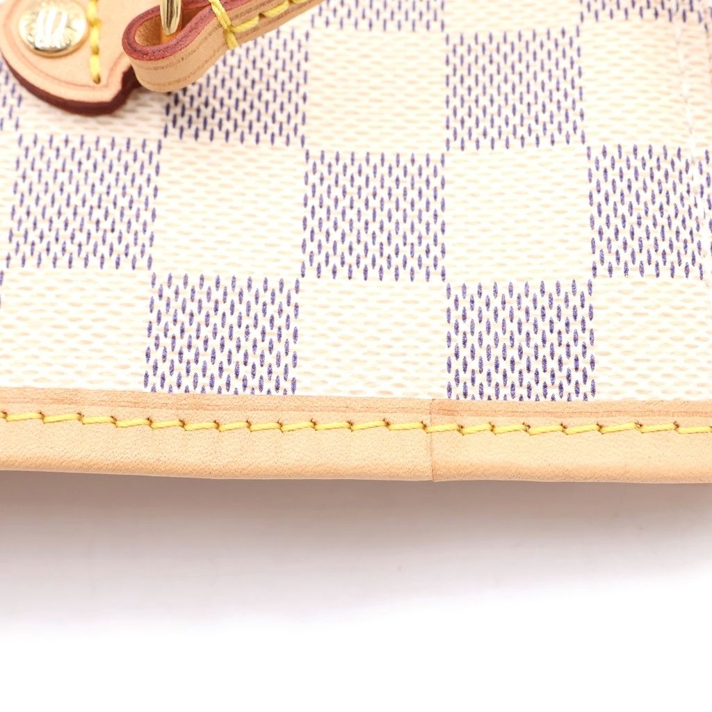 Louis Vuitton Damier Azur Neverfull MM Tote Eye Brown Gold — view 6