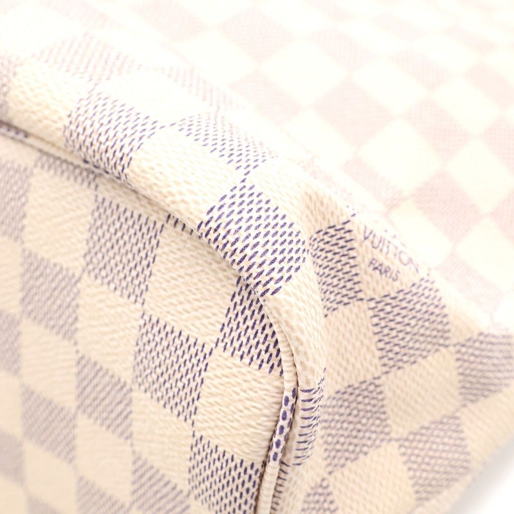 Louis Vuitton Damier Azur Neverfull MM Tote Eye Brown Gold — view 5