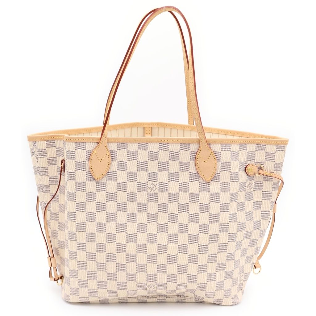 Louis Vuitton Damier Azur Neverfull MM Tote Eye Brown Gold — view 2
