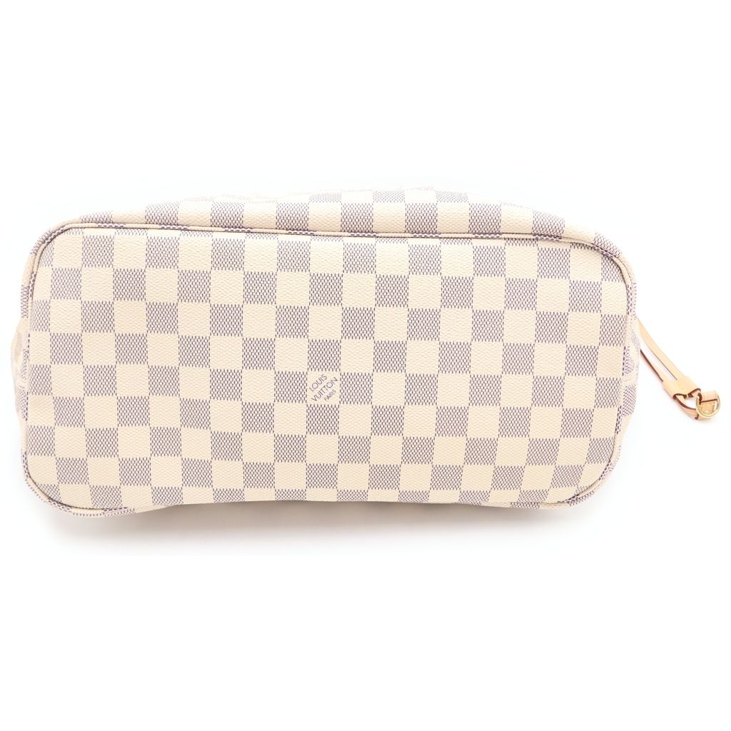 Louis Vuitton Damier Azur Neverfull MM Tote Eye Brown Gold — view 4