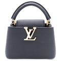 Louis Vuitton Capucines Mini Handback 2-Way Shoulder Shell Gold Leather Black