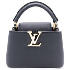 Louis Vuitton Capucines Mini Handback 2-Way Shoulder Shell Gold Leather Black