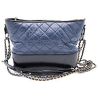 Chanel Ludo Quilted Chain Shoulder Bag Navy Black — view 2