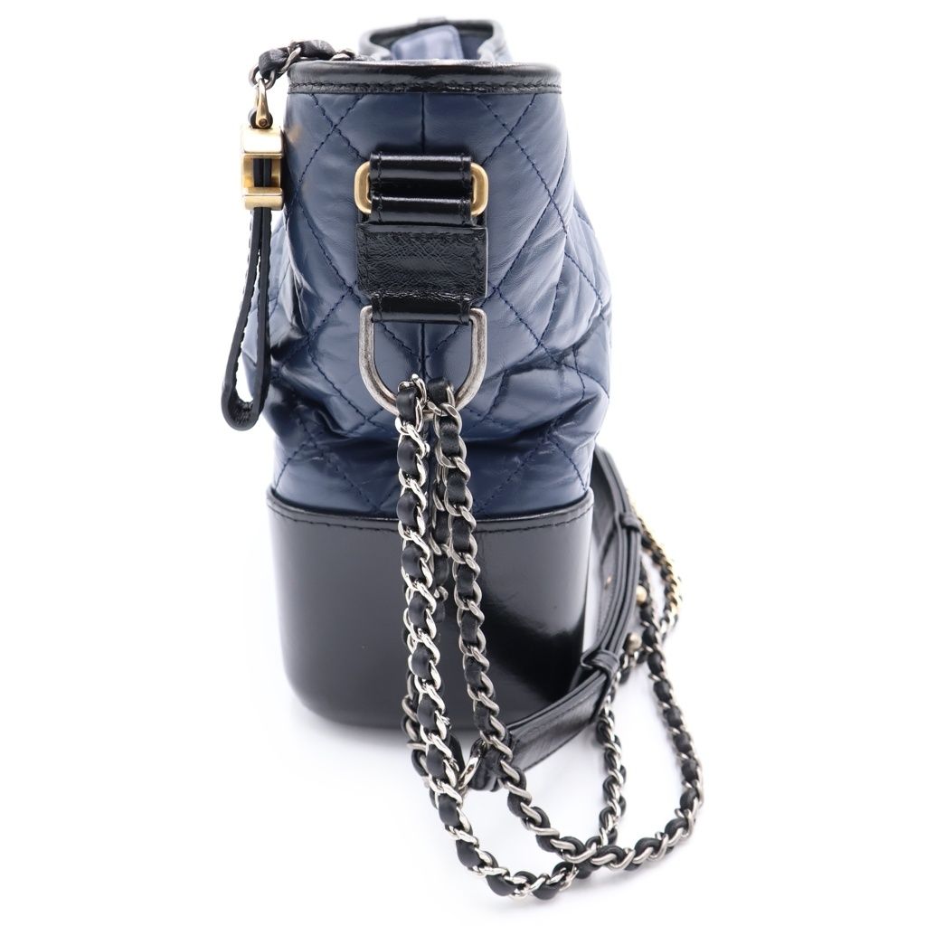 Chanel Ludo Quilted Chain Shoulder Bag Navy Black — view 3