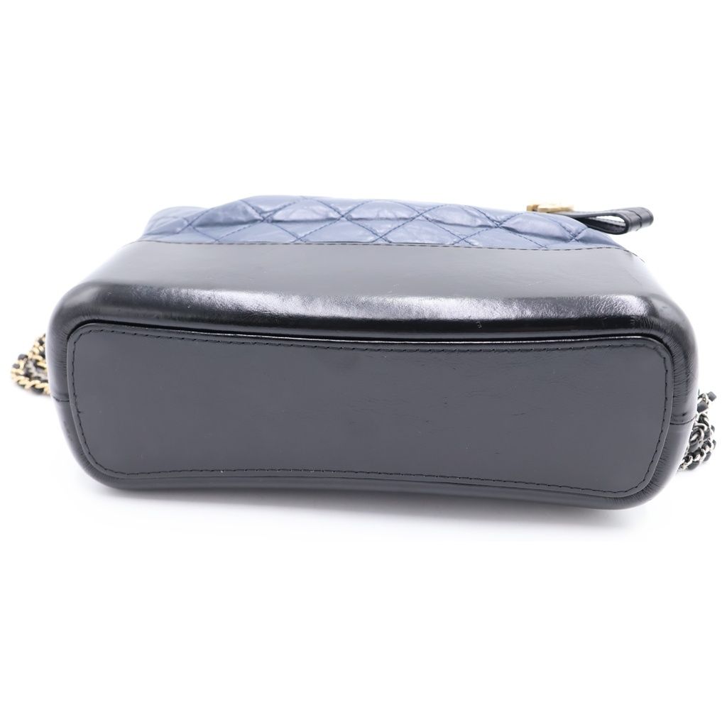 Chanel Ludo Quilted Chain Shoulder Bag Navy Black — view 4