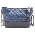 Chanel Ludo Quilted Chain Shoulder Bag Navy Black