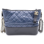 Chanel Ludo Quilted Chain Shoulder Bag Navy Black