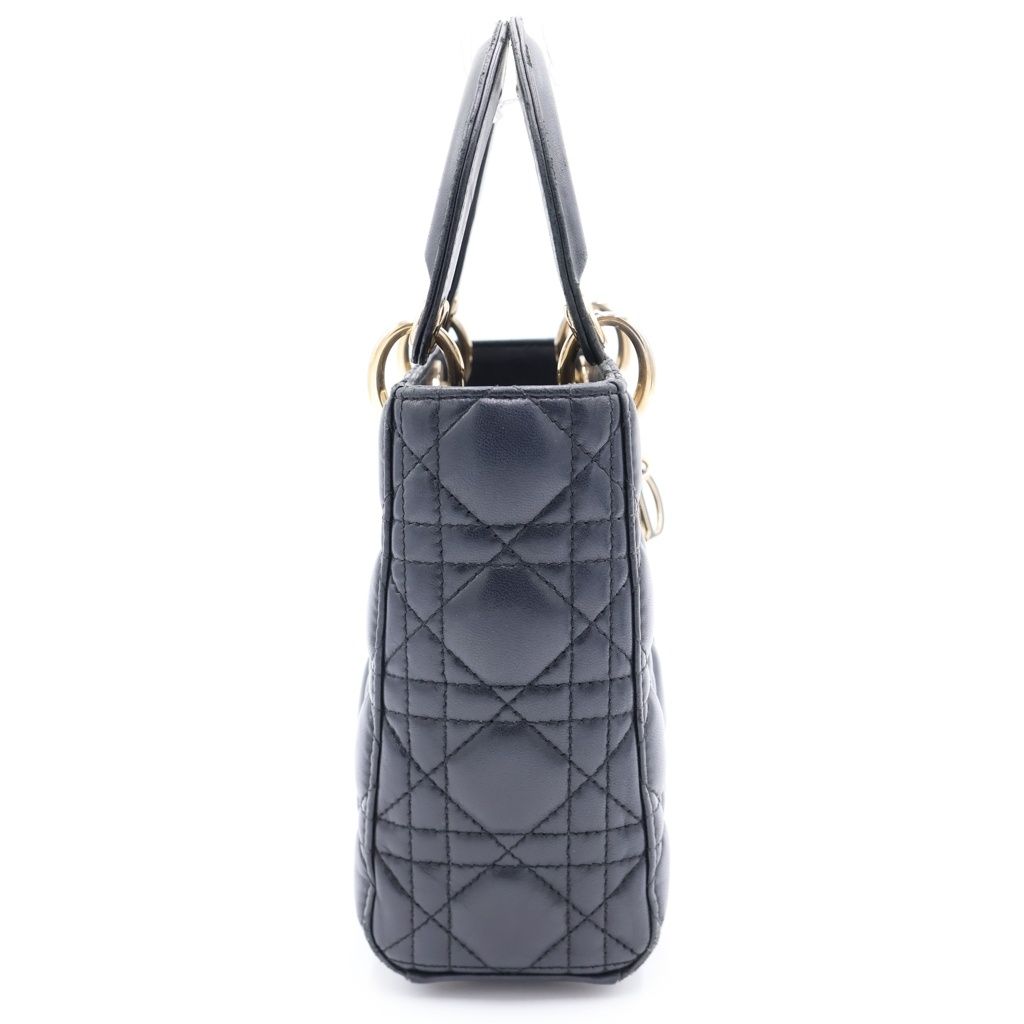 Dior Lady My ABCDior Didi Cannage Lambskin Hand Shoulder Navy Handbag — view 3