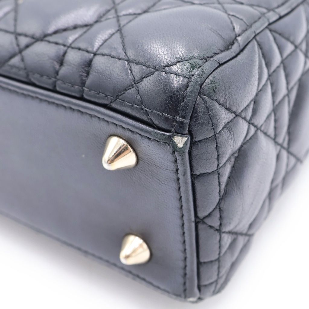 Dior Lady My ABCDior Didi Cannage Lambskin Hand Shoulder Navy Handbag — view 5