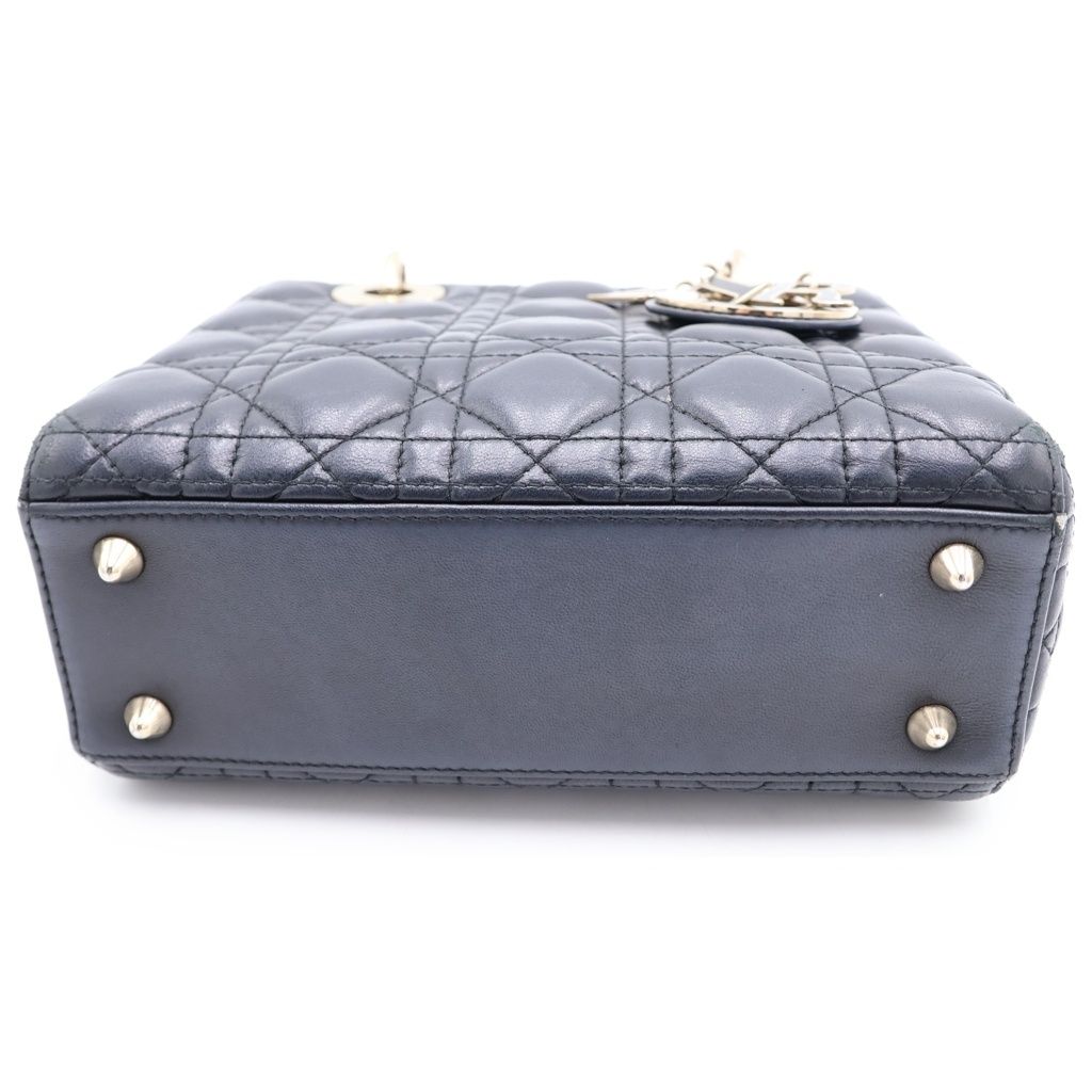 Dior Lady My ABCDior Didi Cannage Lambskin Hand Shoulder Navy Handbag — view 4