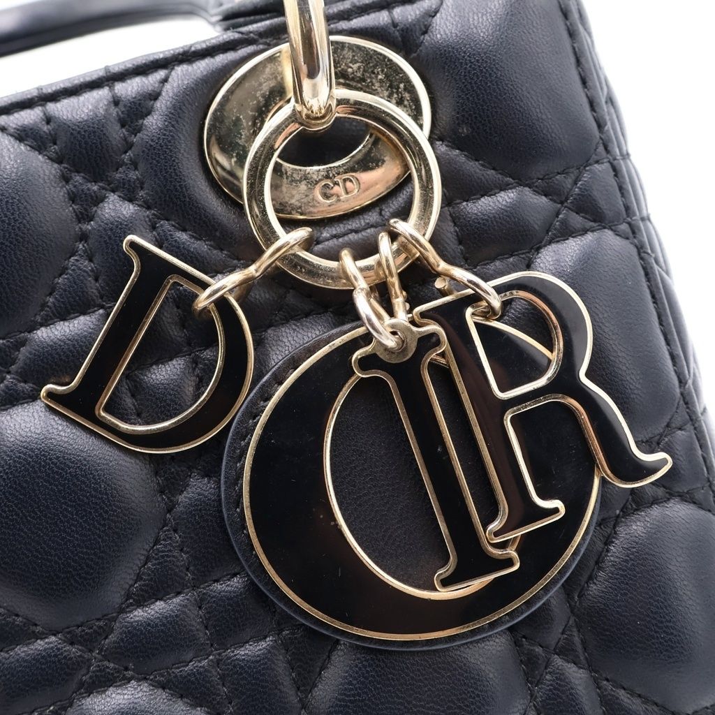Dior Lady My ABCDior Didi Cannage Lambskin Hand Shoulder Navy Handbag — view 6