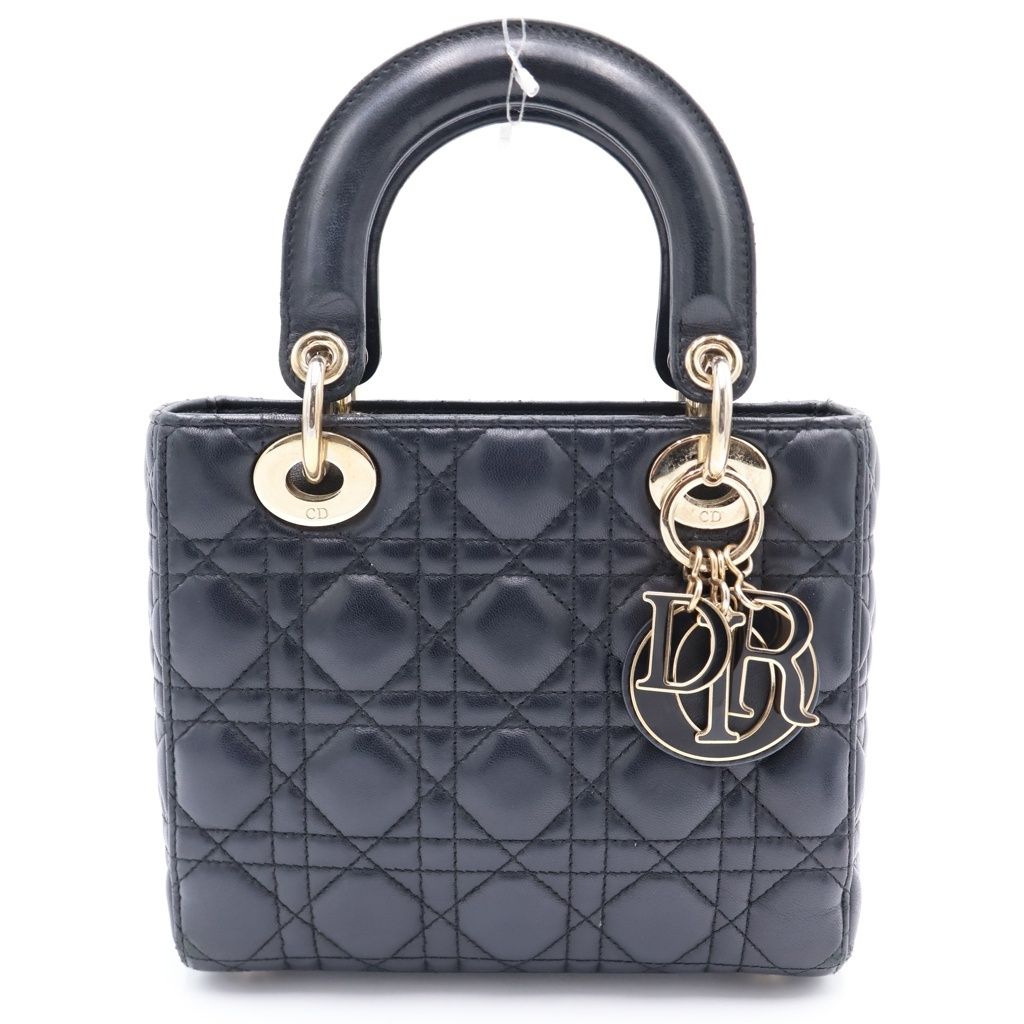 Dior Lady My ABCDior Didi Cannage Lambskin Hand Shoulder Navy Handbag