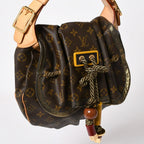 Louis Vuitton Monogram Kalahari PM Handbag Canvas Vachetta Leather Drawstring — view 3