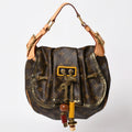 Louis Vuitton Monogram Kalahari PM Handbag Canvas Vachetta Leather Drawstring