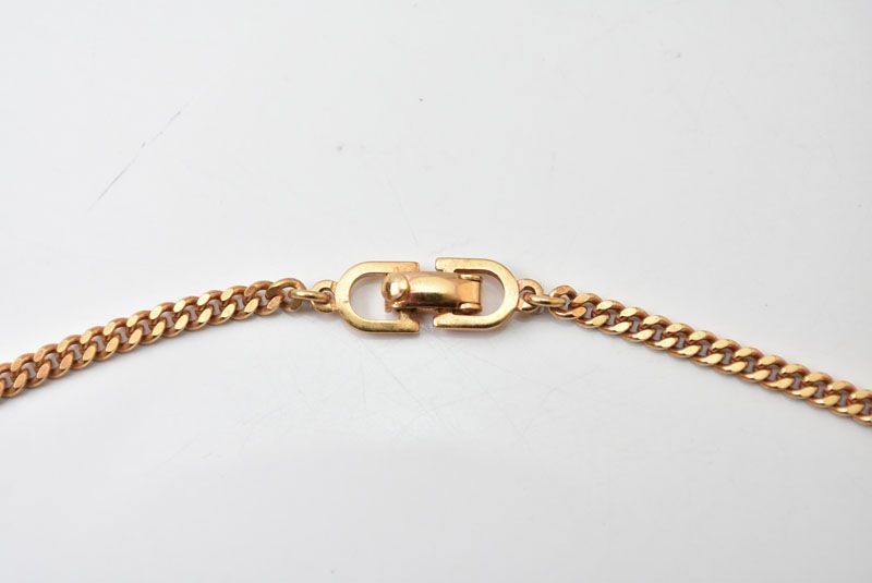 Dior Necklace Vintage CD Logo Black Gold — view 4