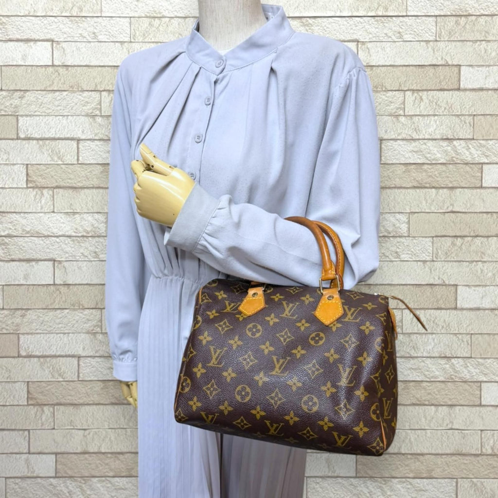 Louis Vuitton Speedy 25 Monogram Handbag Canvas Brown — view 2