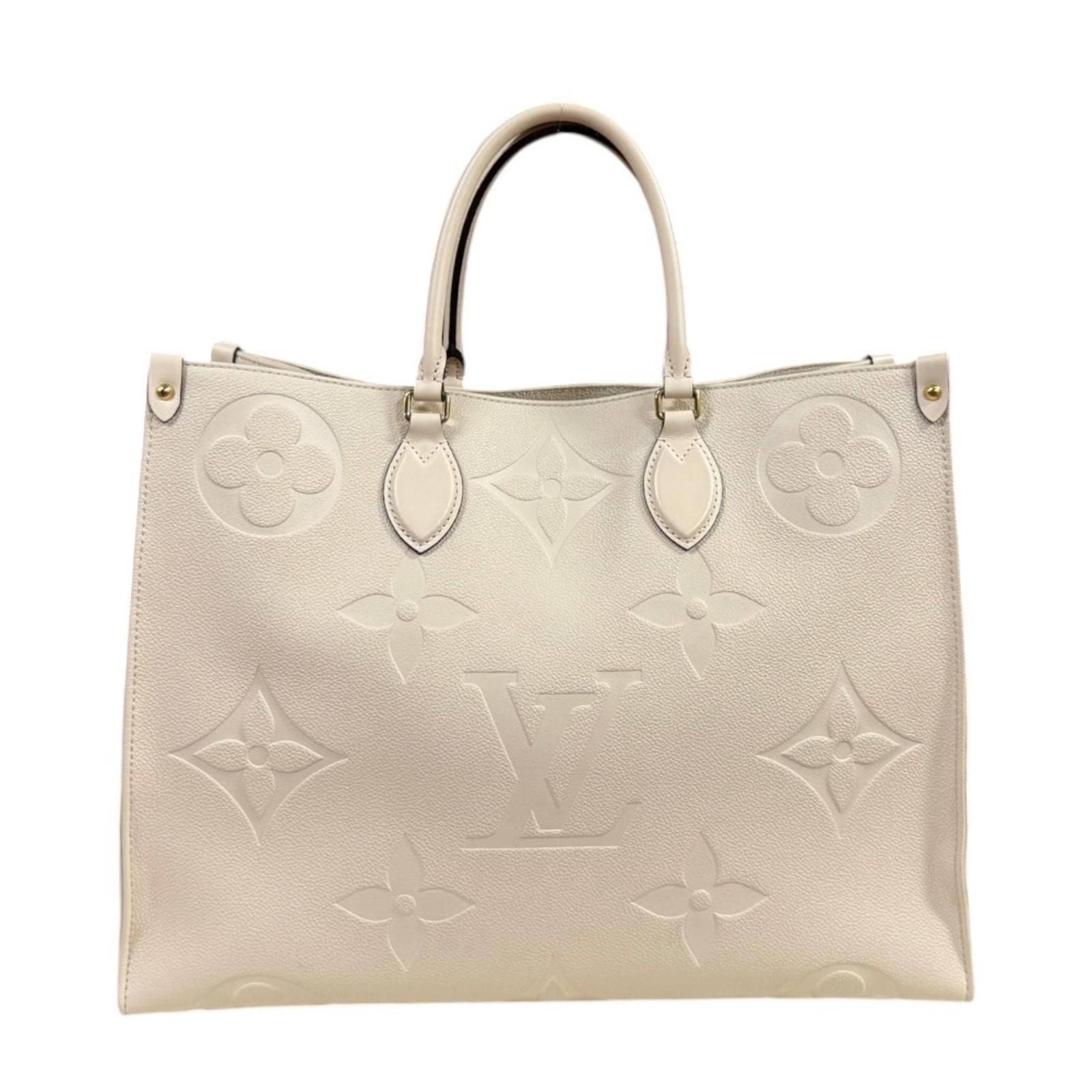 Louis Vuitton On The Go GM Monogram Empreinte Shoulder Bag Beige — view 3