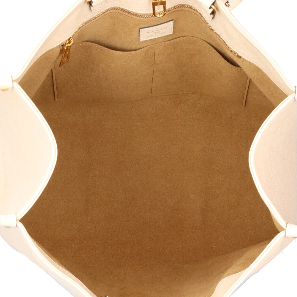 Louis Vuitton On The Go GM Monogram Empreinte Shoulder Bag Beige — view 6