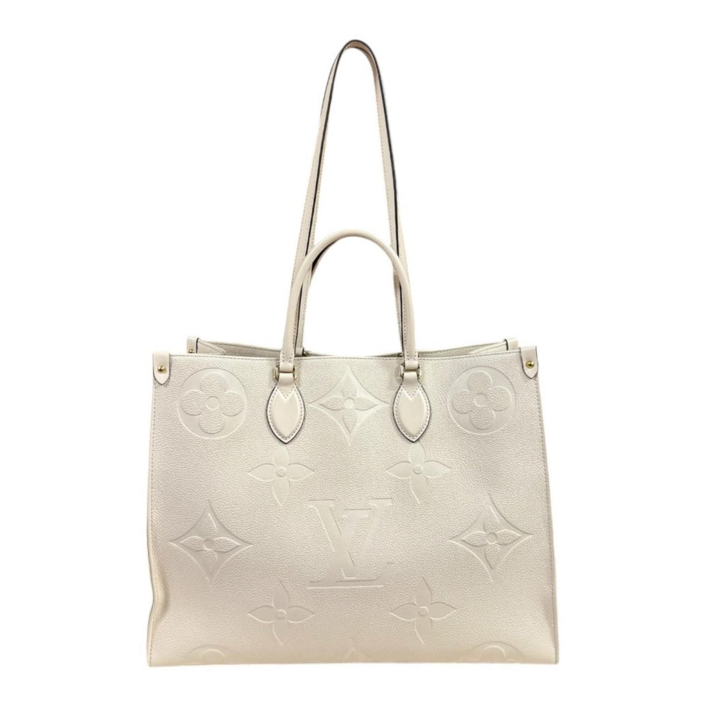 Louis Vuitton On The Go GM Monogram Empreinte Shoulder Bag Beige