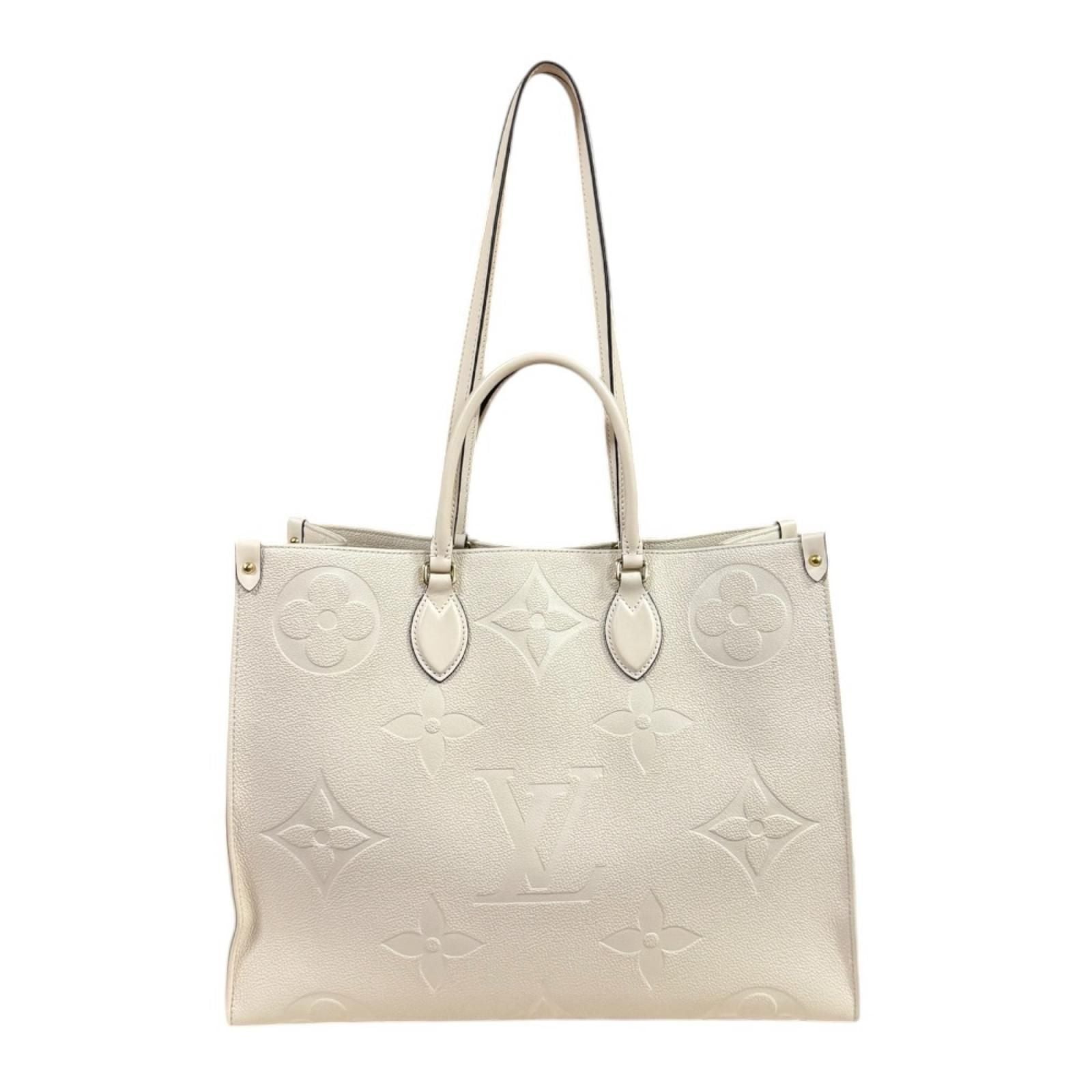 Louis Vuitton On The Go GM Monogram Empreinte Shoulder Bag Beige