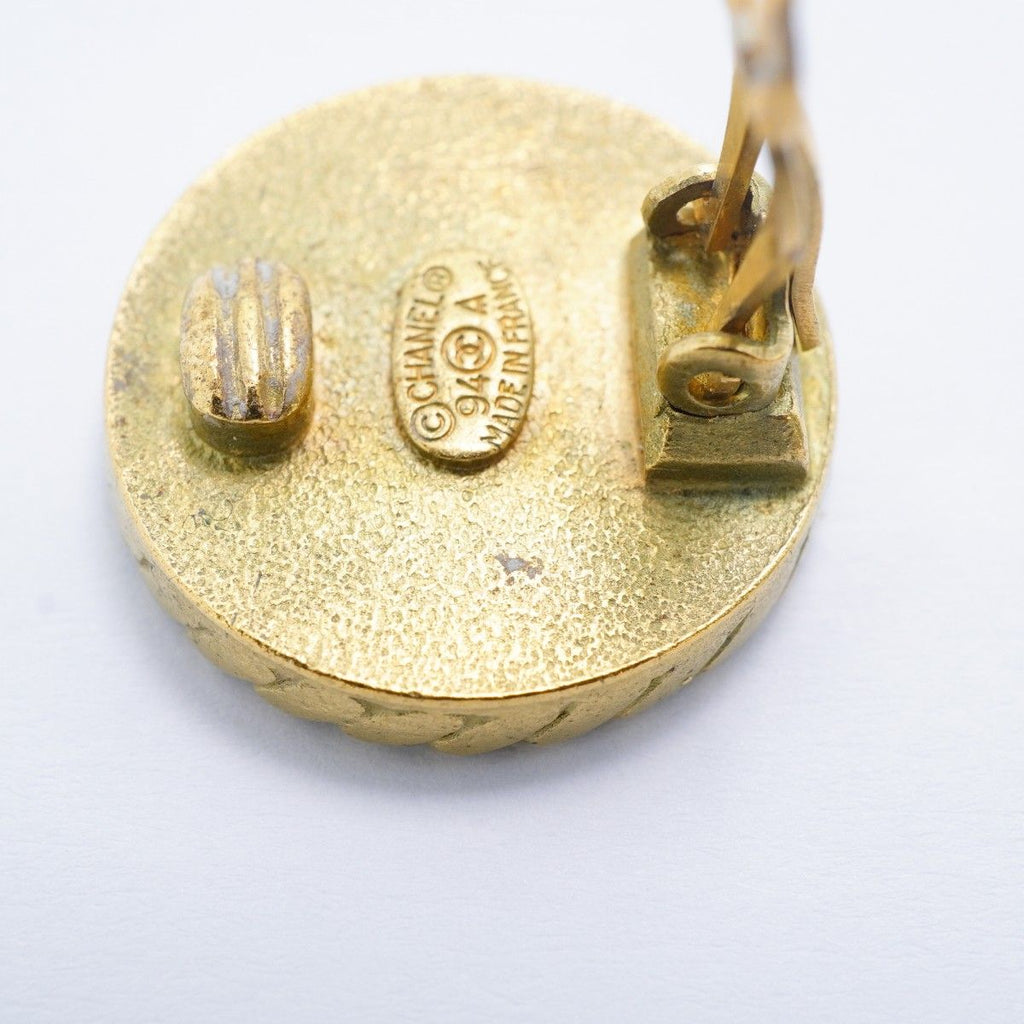 Chanel Earrings Vintage CC Logo Round — view 7