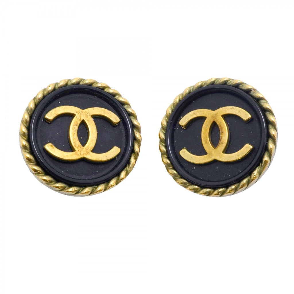 Chanel Earrings Vintage CC Logo Round