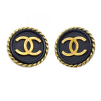 Chanel Earrings Vintage CC Logo Round