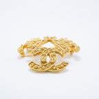 Chanel Brooch Vintage CC Logo Triple Coco Gold Plated — view 3