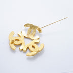 Chanel Brooch Vintage CC Logo Triple Coco Gold Plated — view 6