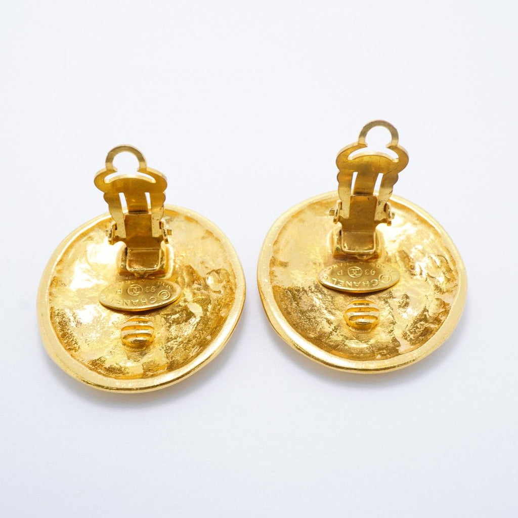 Chanel Earrings Vintage CC Logo Round — view 7