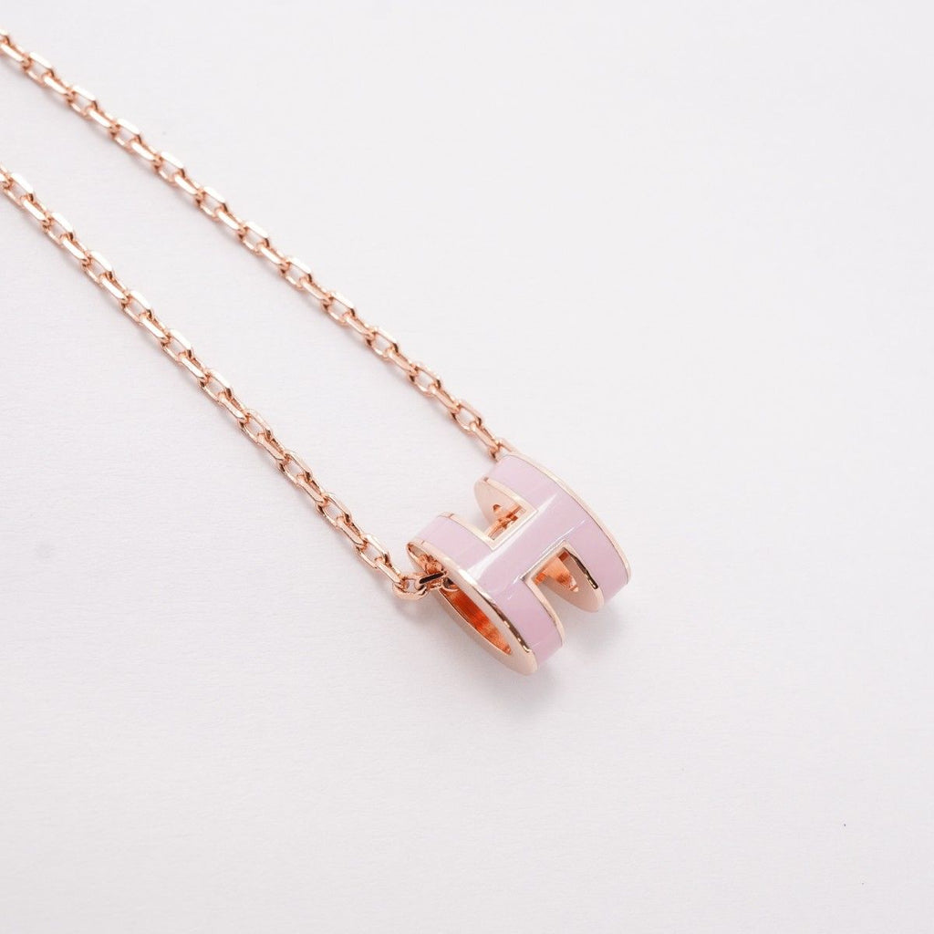 Hermes Necklace Mini Pop Gold Plated Pink — view 2