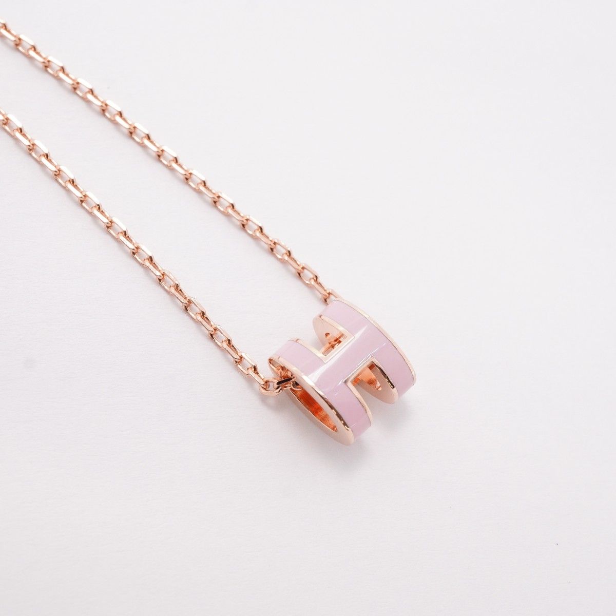 Hermes Necklace Mini Pop Gold Plated Pink — view 2