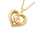 Dior Necklace CD Logo Heart Motif Gold Plated