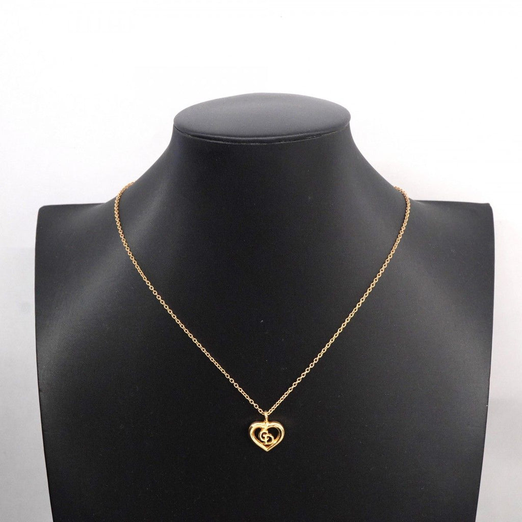 Dior Necklace CD Logo Heart Motif Gold Plated — view 6