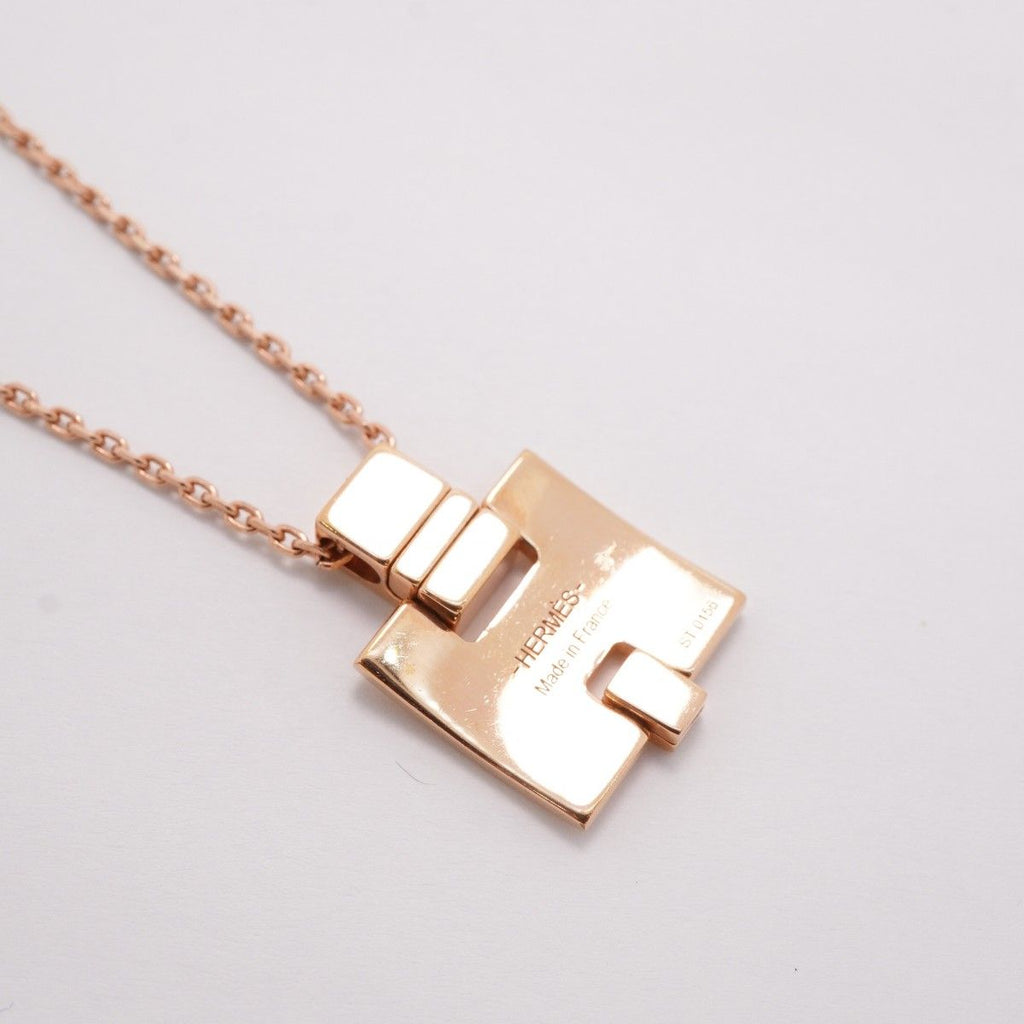 Hermes Necklace Irene Gold Plated Ivory Pink — view 2