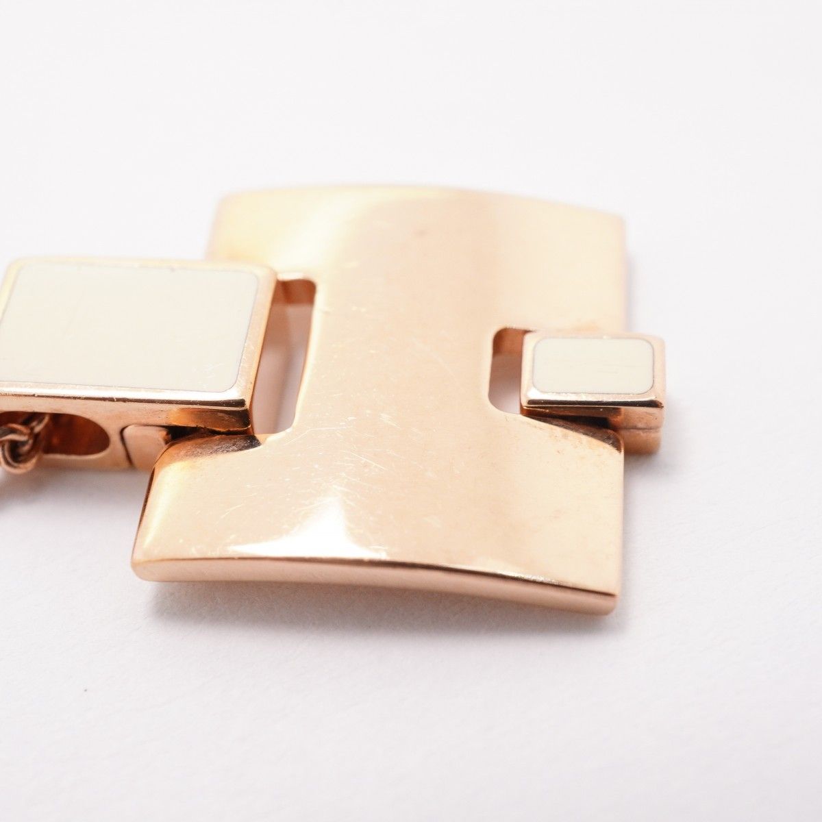 Hermes Necklace Irene Gold Plated Ivory Pink — view 7