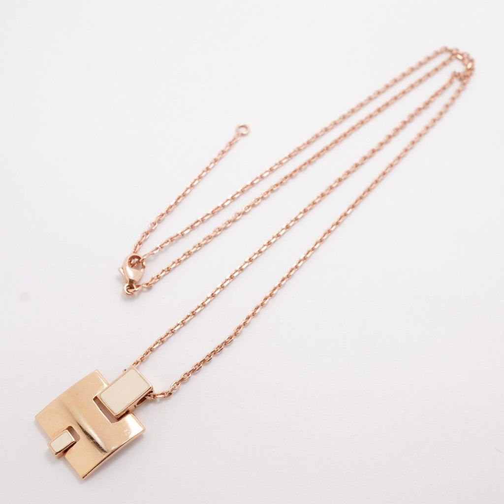 Hermes Necklace Irene Gold Plated Ivory Pink — view 3