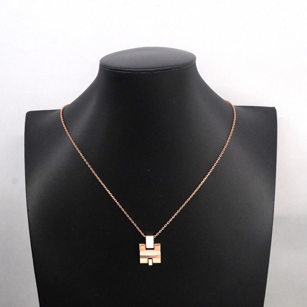 Hermes Necklace Irene Gold Plated Ivory Pink — view 6