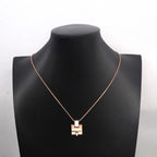 Hermes Necklace Irene Gold Plated Ivory Pink — view 6