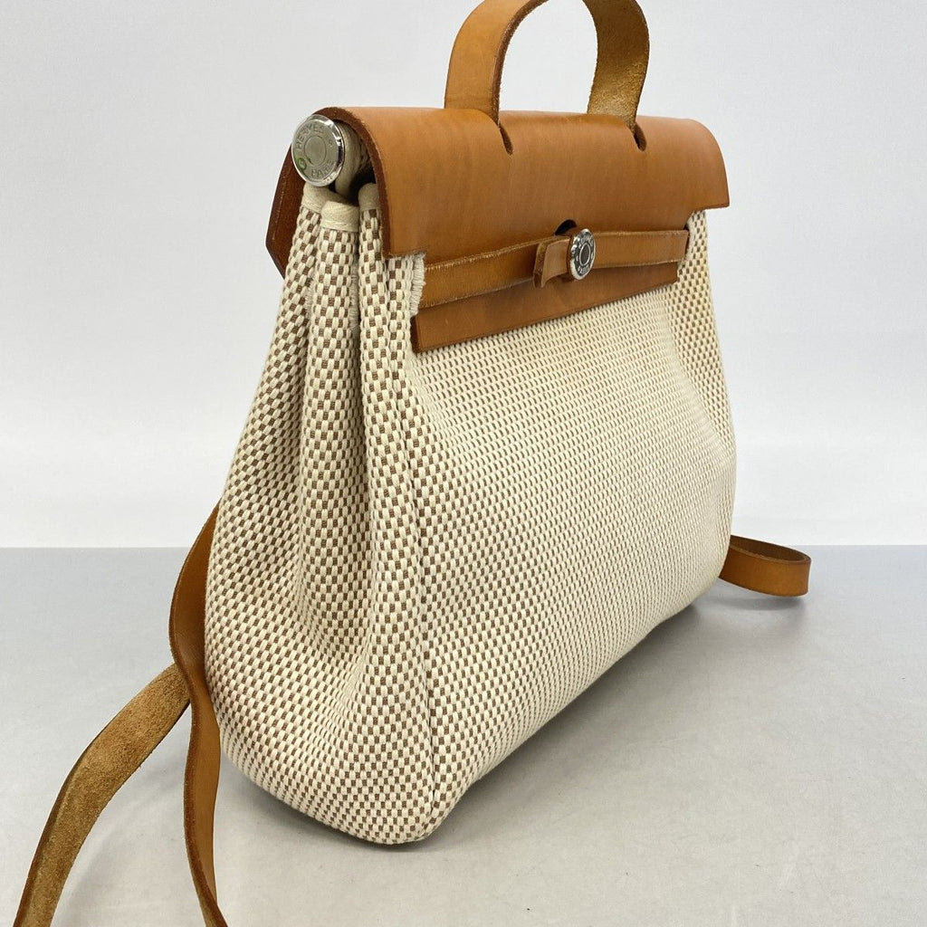 Hermes Backpack Herbag a Dos PM Toile GM Natural Silver — view 2