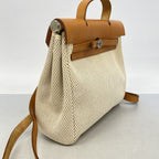 Hermes Backpack Herbag a Dos PM Toile GM Natural Silver — view 2