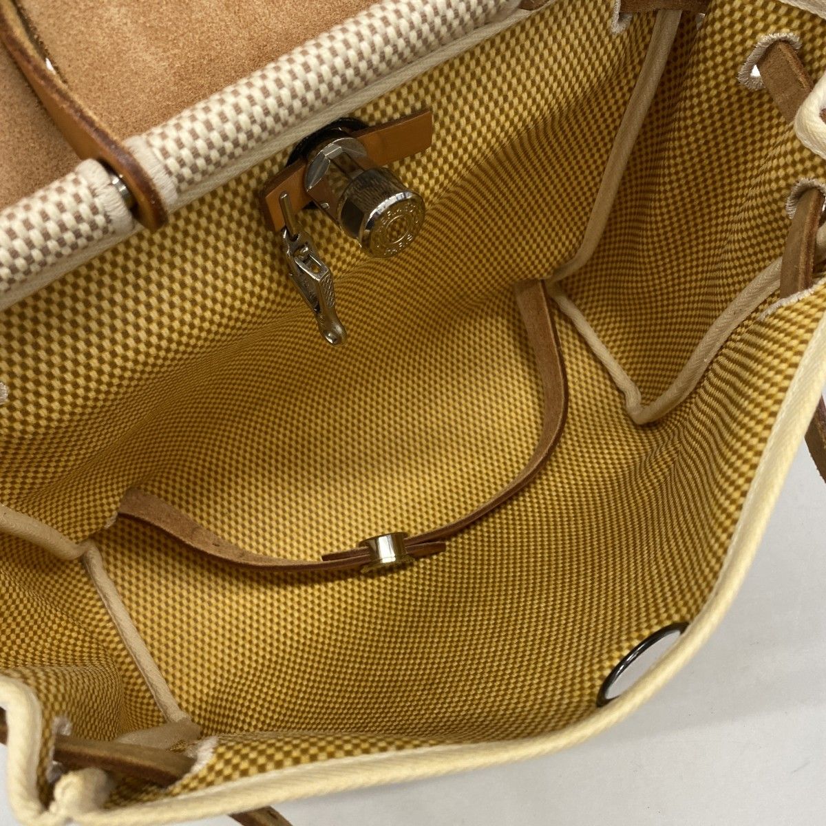 Hermes Backpack Herbag a Dos PM Toile GM Natural Silver — view 4