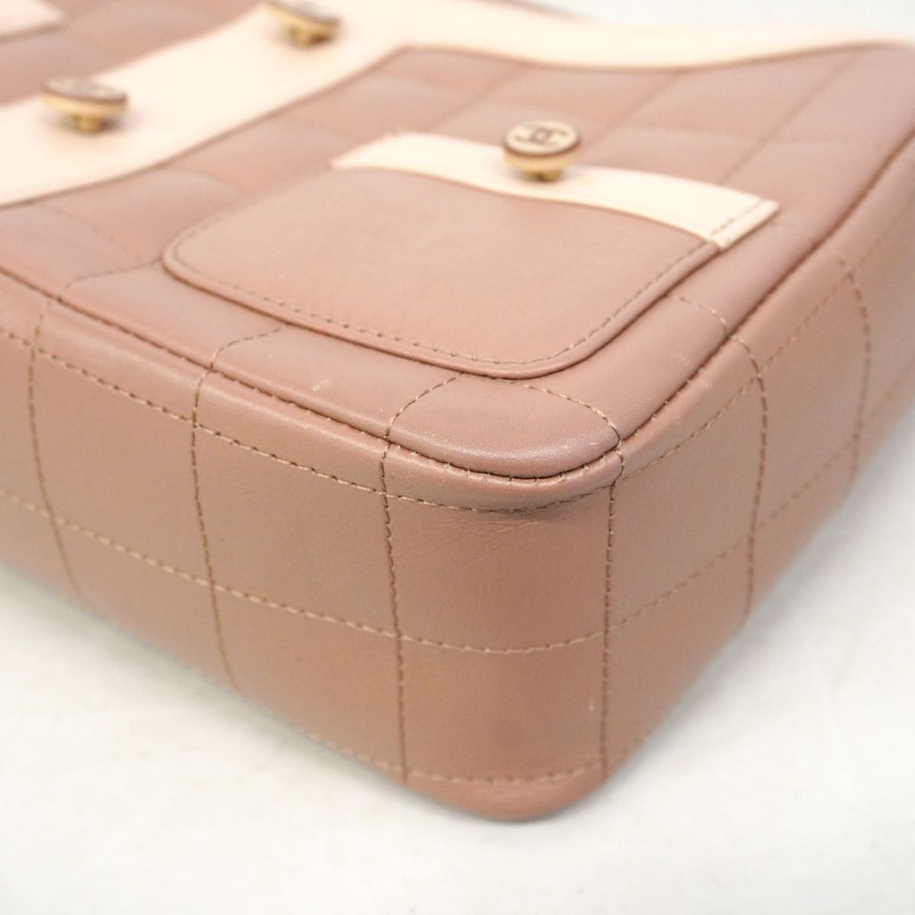 Chanel Shoulder Bag Girl Lambskin Pink Beige Gold — view 6